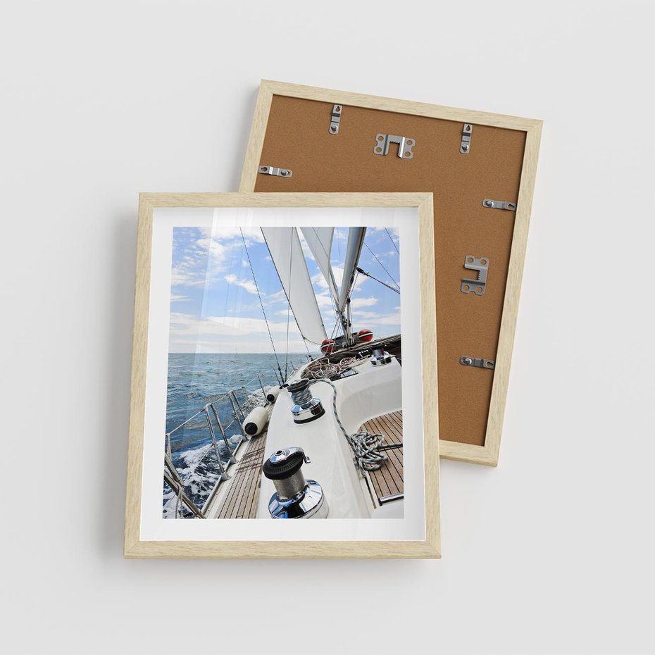 Plakat w ramie 40x50 - Moc żaglowca na pełnym morzu - żaglowiec, jacht - rama drewno