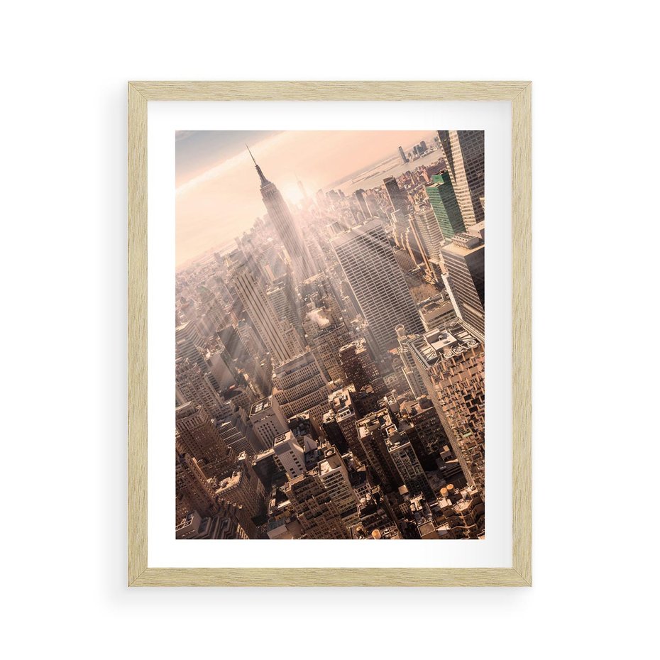 Plakat w ramie 40x50 - Dynamika Nowego Jorku - Nowy Jork, miasto - rama drewno