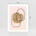 Plakat bez ramy 30x40 - Liście w Beżowym Minimalizmie - minimalistyczny obraz, liście monstery