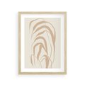 Plakat w ramie 30x40 - Formy Nowoczesności - minimalistyczny plakat, liście palmy - rama drewno