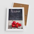 Plakat w ramie 50x70 - Eksploracja smaków - papryka, kuchnia - rama biała