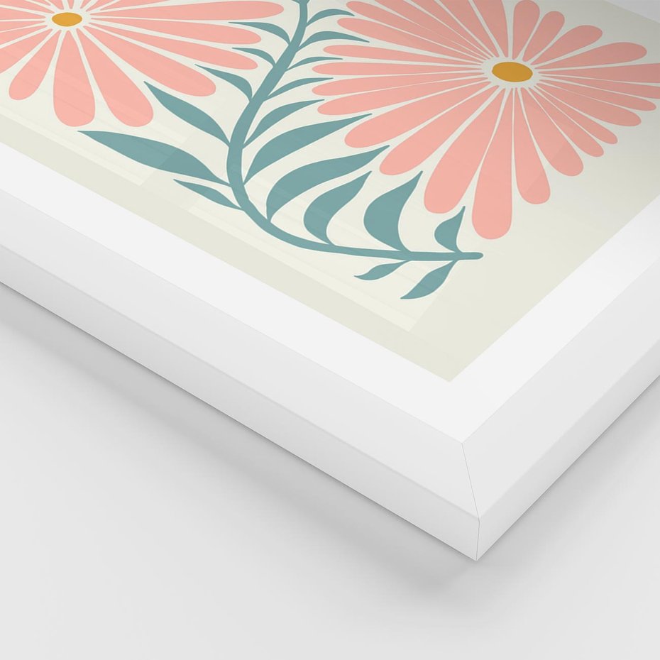 Plakat w ramie 30x40 - Kształtując Marzenia - kwiaty, sztuka nowoczesna - rama biała