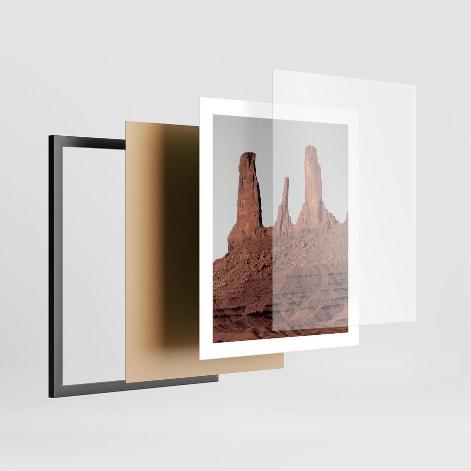 Plakat w ramie 40x50 - Surowość Pustyni - pustynia, kanion - rama czarna