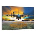 Obraz na płótnie 70x50 - Moc wojskowego transportu: Samolot na misji - samolot, wojsko