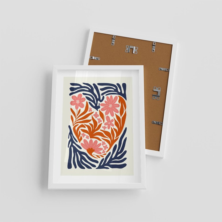 Plakat w ramie 30x40 - Kwiatami Splecione - kwiaty, nowoczesny plakat - rama biała