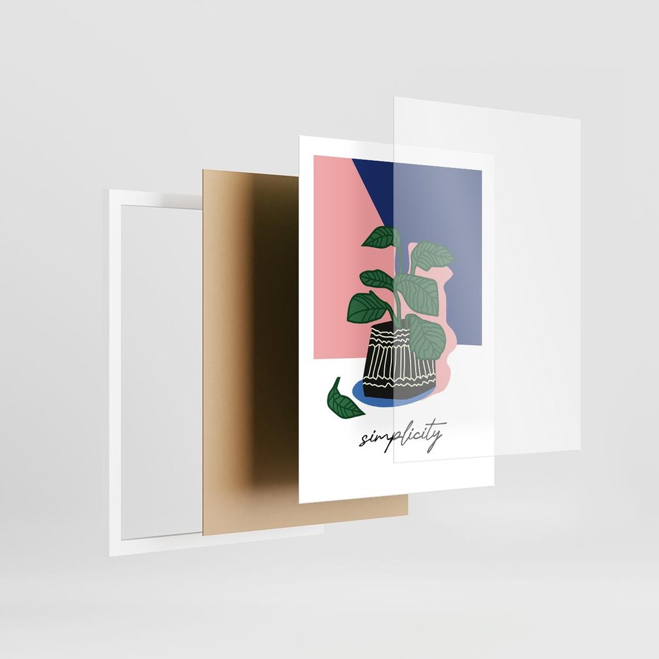 Plakat w ramie 50x70 - Tajemnicze Wibracje - tygrys, kwiaty - rama biała