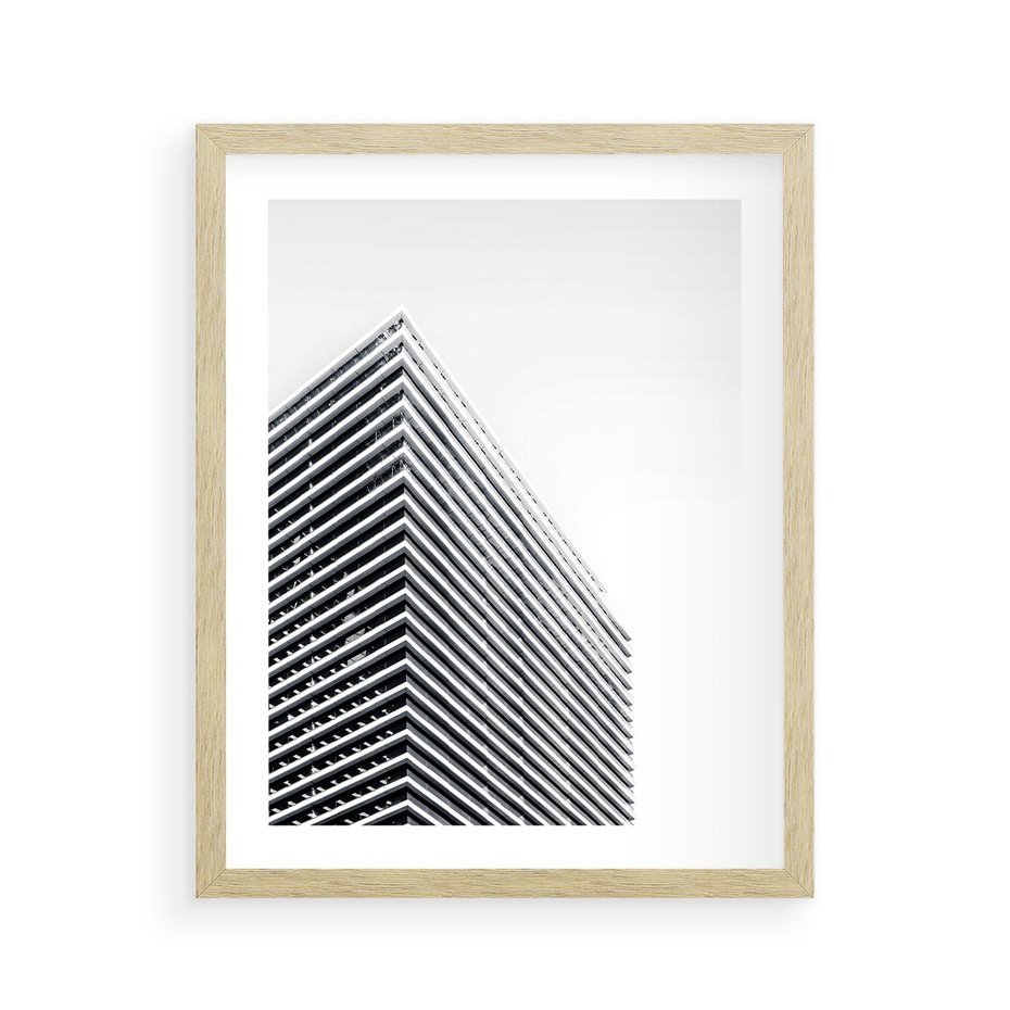 Plakat w ramie 40x50 - Wzorce Wysokości - architektura, wysoki wieżowiec - rama drewno