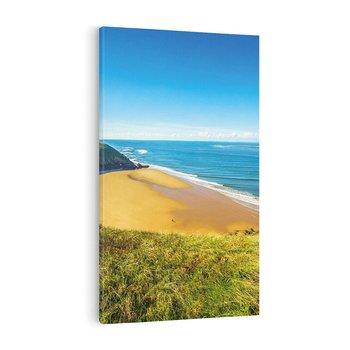 Obraz na płótnie 50x70 - Morze na Plaży - Błękitne Rajskie Zakątki - morze, plaża