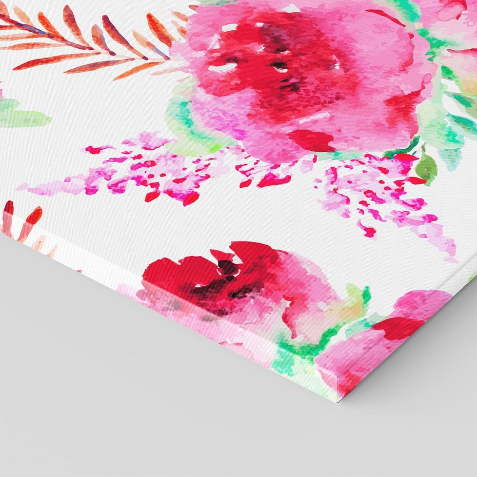 Obraz na płótnie 80x80 - Delikatna Akwarela - kwiaty, akwarela