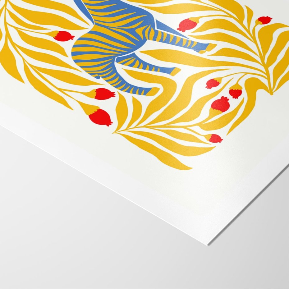 Plakat bez ramy 40x50 - Zebra w Nowoczesności - abstrakcyjna nowoczesna grafika, pośrodku zebra