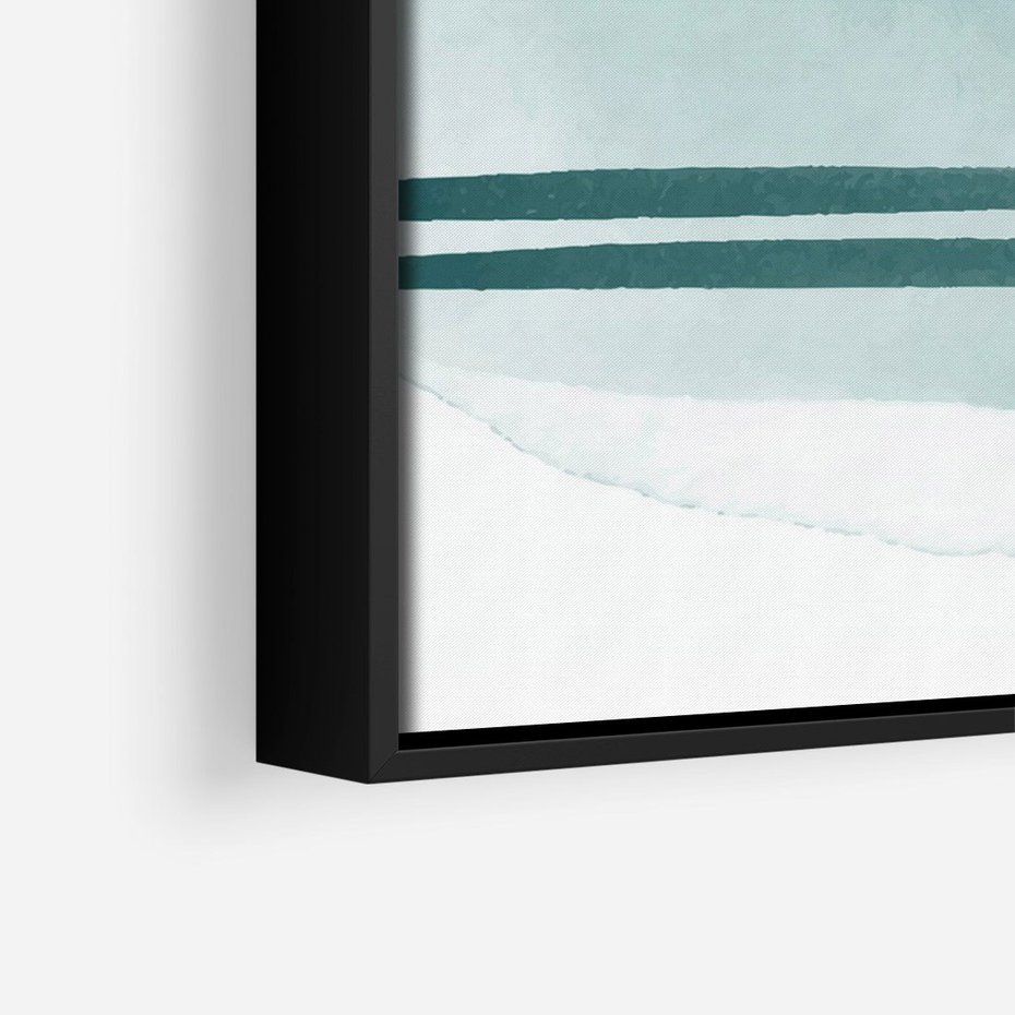 Obraz w ramie 70x100 - Turkusowy Świat - minimlizm, abstrakcja - rama czarna