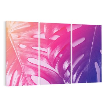 Obraz na płótnie 120x80 - Monstera Kwiaty Liście - monstera, kwiaty