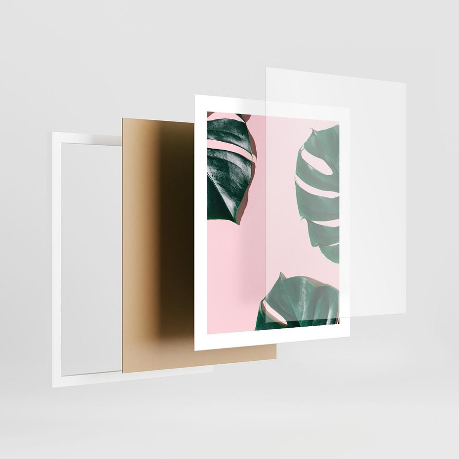 Plakat w ramie 40x50 - Siła Natury - liście, monstera - rama biała