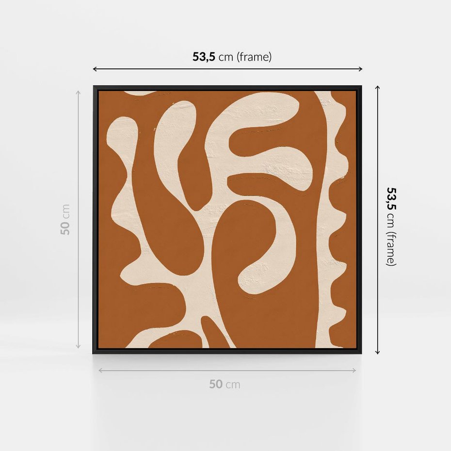 Obraz w ramie 50x50 - Wnętrza Akwarelowej Wyobraźni - abstrakcyjny obraz, plakat - rama czarna