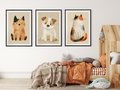 Zestaw obrazy w ramie 50x70 galeria - dla, dzieci, kot, pies, boho - rama czarna