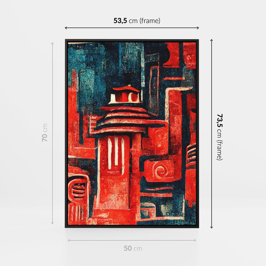 Obraz w ramie 50x70 - Mistyka Wschodnich Światów - orientalna sztuka, nawiązanie do Japonii - rama czarna