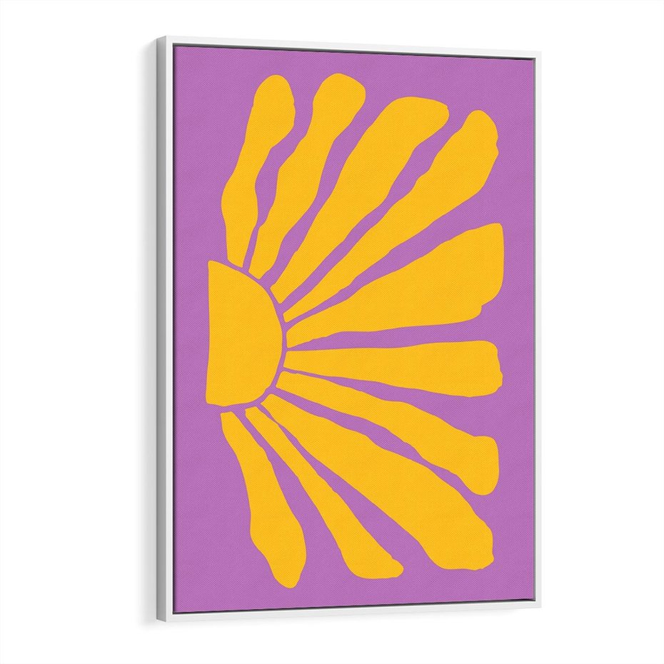 Obraz w ramie 70x100 - Podróżne Kontury - abstrakcyjny plakat, intensywne różowe tło - rama biała