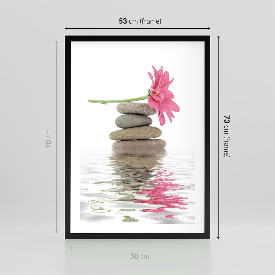 Plakat w ramie 50x70 - Kwiatowe japońskie spa - japońskie, spa - rama czarna