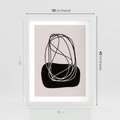 Plakat w ramie 30x40 - Linie Eksploracji - abstrakcyjne szkicowane linie, minimalizm - rama biała