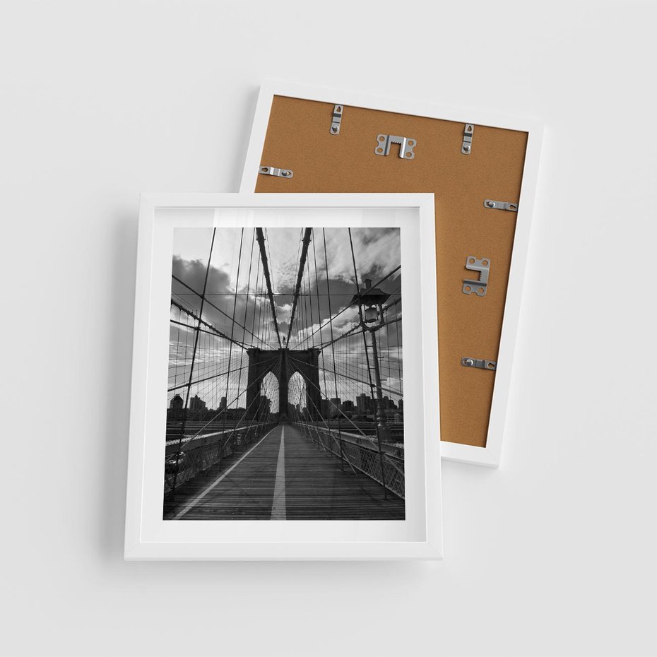 Plakat w ramie 40x50 - Most Nowoczesności - most, nowoczesny - rama biała