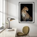 Plakat w ramie 30x40 - Elegancja Jaguarowej Pantery - jaguar, pantera - rama czarna