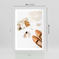 Plakat w ramie 50x70 - Elegancja w Szafie - modowa fotografia, buty - rama biała