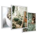 Zestaw obrazy w ramie 40x50 galeria - Sukulenty, kaktusy, boho, kwiaty - rama biała