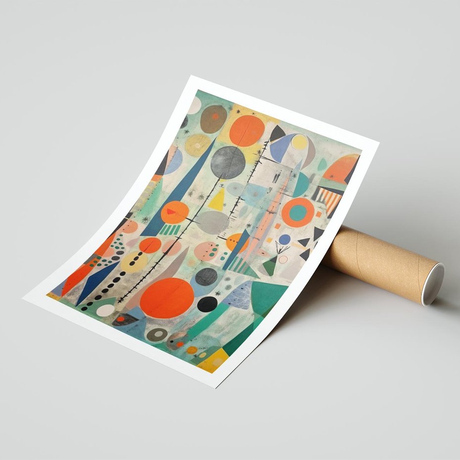 Plakat bez ramy 21x30 - Wewnętrzne Zagadki Kształtów - abstrakcyjny obraz, sztuka abstrakcji