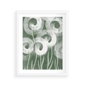 Plakat w ramie 40x50 - Spokojne Plamy Natury - zielony plakat, roślinne motywy - rama biała