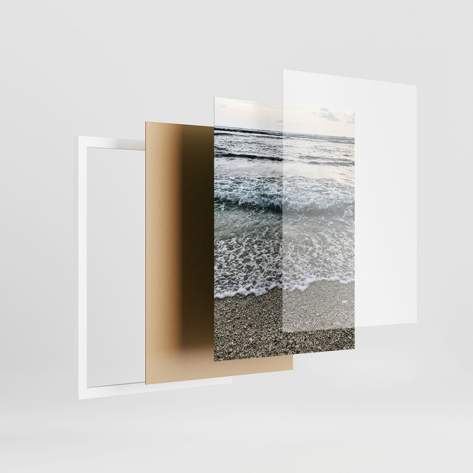 Zestaw obrazy w ramie 30x40 galeria - Plaża, morze, tryptyk - rama biała