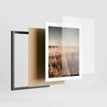 Plakat w ramie 40x50 - Sucha Trawa w Odcieniach Sepii - suche trawy, łąka odcienie beżu - rama czarna