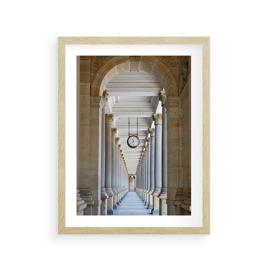 Plakat w ramie 30x40 - Kolumny Czasu - architektura, kolumny - rama drewno
