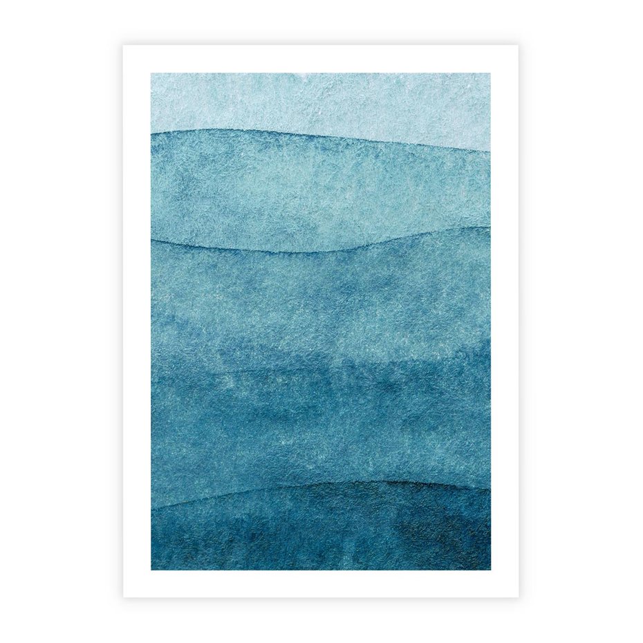 Plakat bez ramy 40x50 - Kolorowe fale akwareli - akwarela, fale