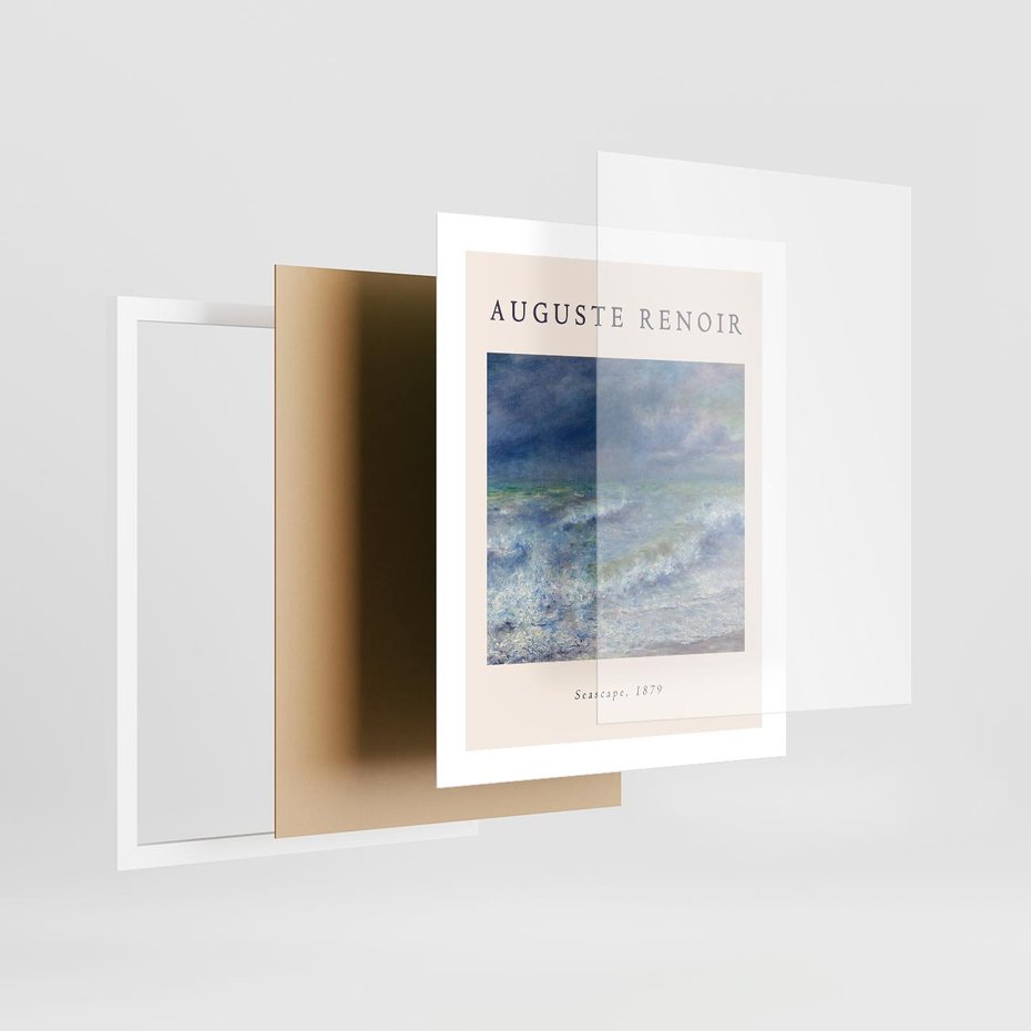 Plakat w ramie 40x50 - Auguste Renoir: Plakat z Pięknem Morza - auguste renoir, reprodukcja - rama biała