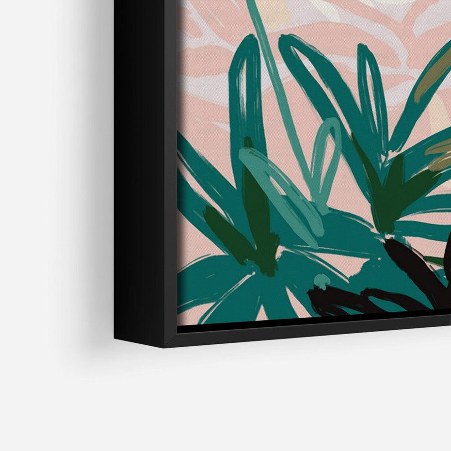 Obraz w ramie 50x70 - Rajski Stan - pastelowy krajobraz, nowoczesny plakat - rama czarna