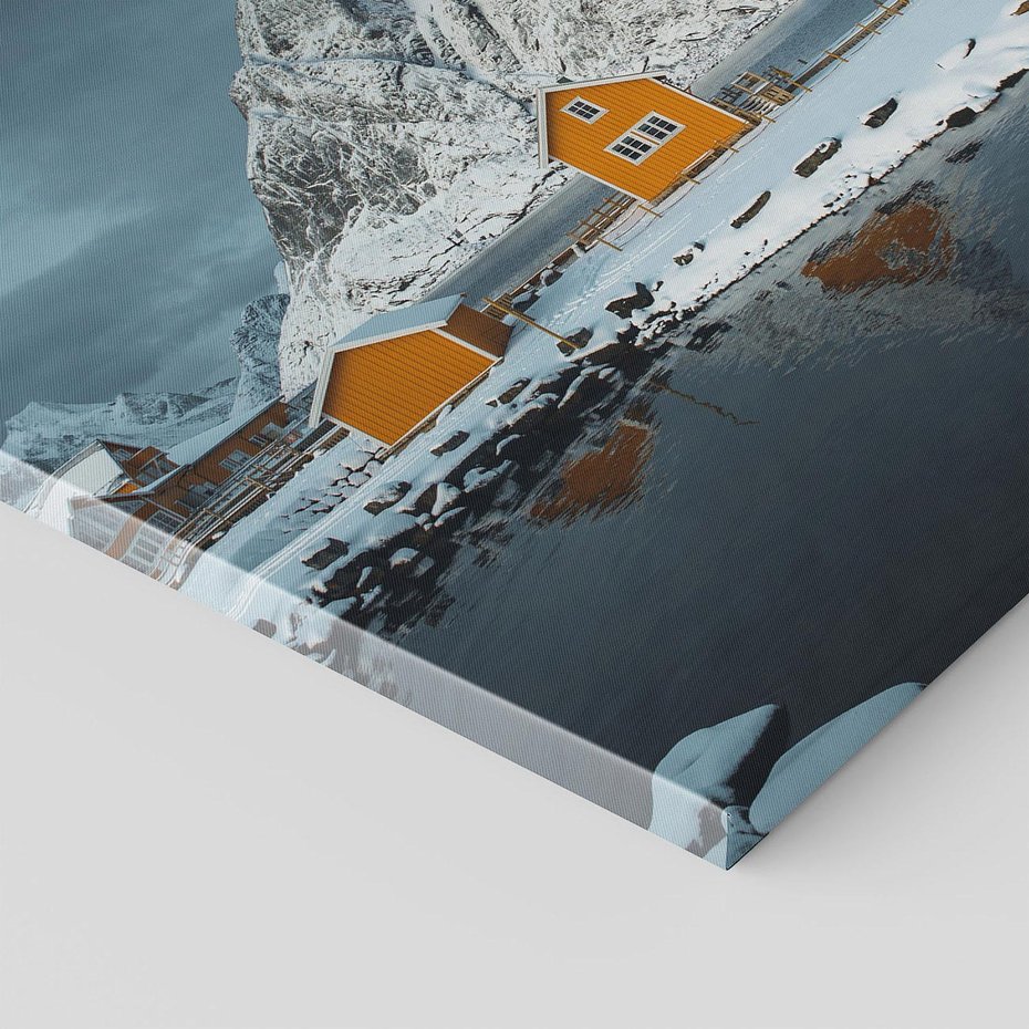 Obraz na płótnie 30x30 - Minimalizm i Urok Natury - skandynawskie, domki