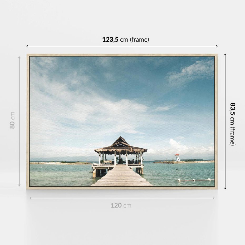 Obraz w ramie 120x80 - Magia Morza i Piękno Plaży - Hawaje, morze - rama drewno