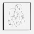 Obraz w ramie 50x50 - Bezgraniczne Przenikanie - para zakochanych, kobieta i mężczyzna - rama czarna