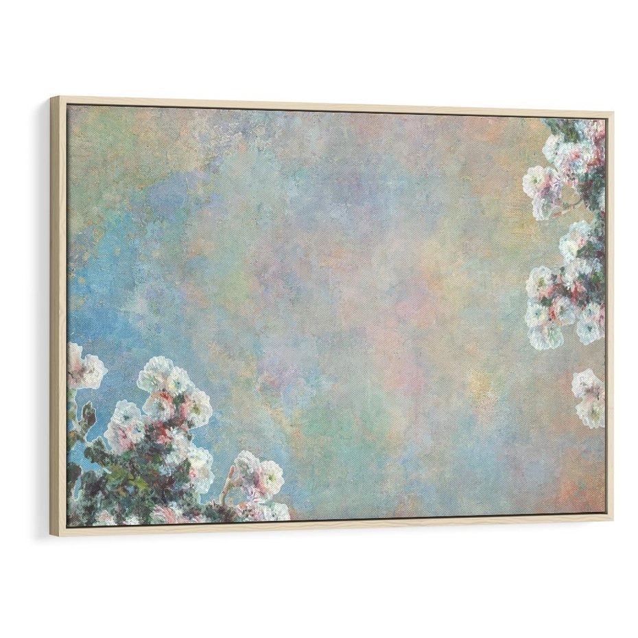 Obraz w ramie 100x70 - Księżycowy sen artysty - subtelny obraz olejny, minimalizm - rama drewno