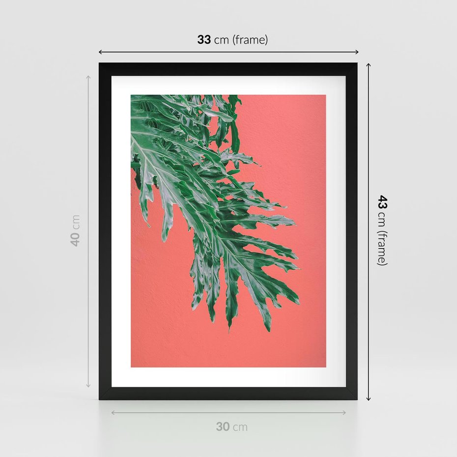 Plakat w ramie 30x40 - Energetyczna Eksplozja Natury - liście, kolor - rama czarna