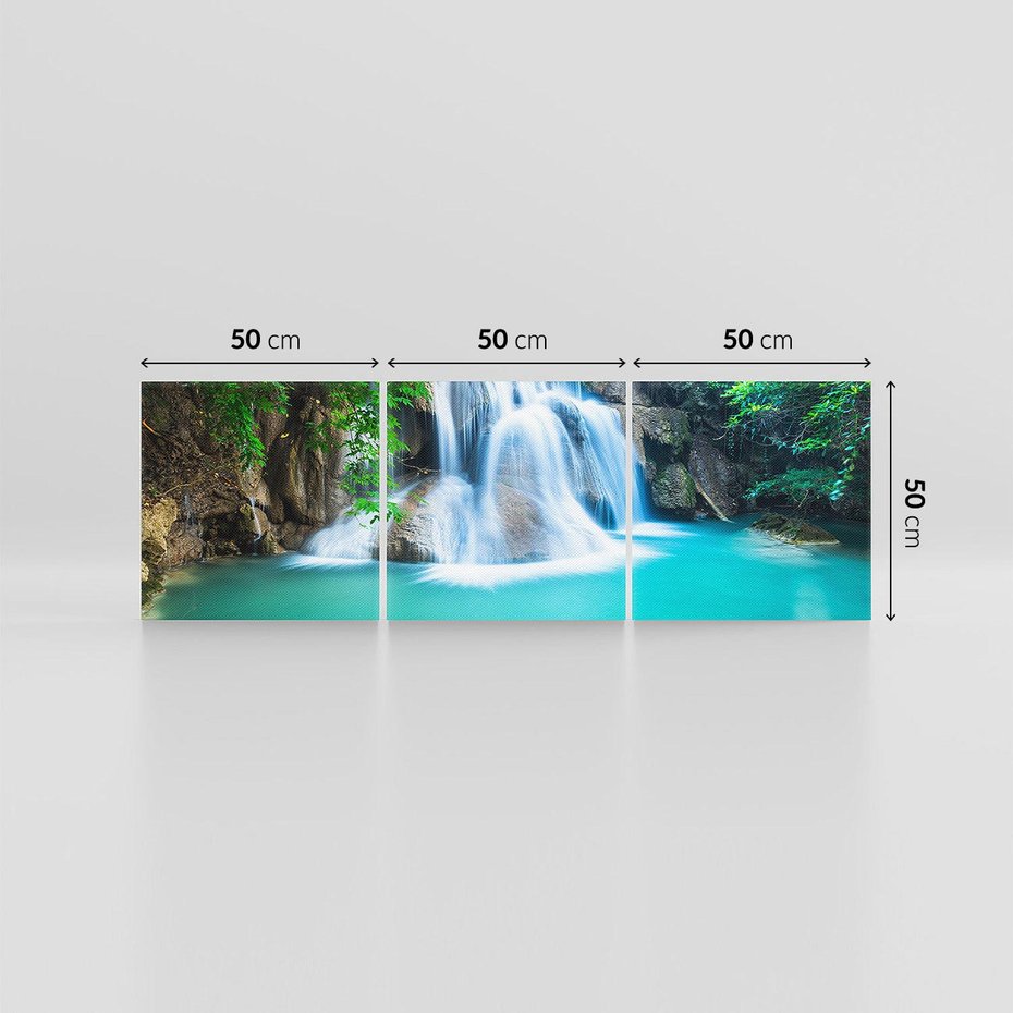 Obraz na płótnie 150x50 - Tajlandia: wodospad w zielonym lesie - Tajlandia, wodospad