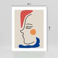 Plakat bez ramy 40x50 - Impresje Kształtów - abstrakcyjny obraz, przypomina twarz