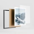 Plakat w ramie 40x50 - Surowość Gór - górskie szczyty, śnieg - rama czarna
