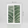 Plakat w ramie 50x70 - Zielone Wielkości: Zbliżenie Liścia - zbliżenie duz liść, jasna zieleń - rama biała