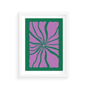 Plakat w ramie 50x70 - Bezczasowe Impresje - abstrakcyjny plakat, boho styl - rama biała