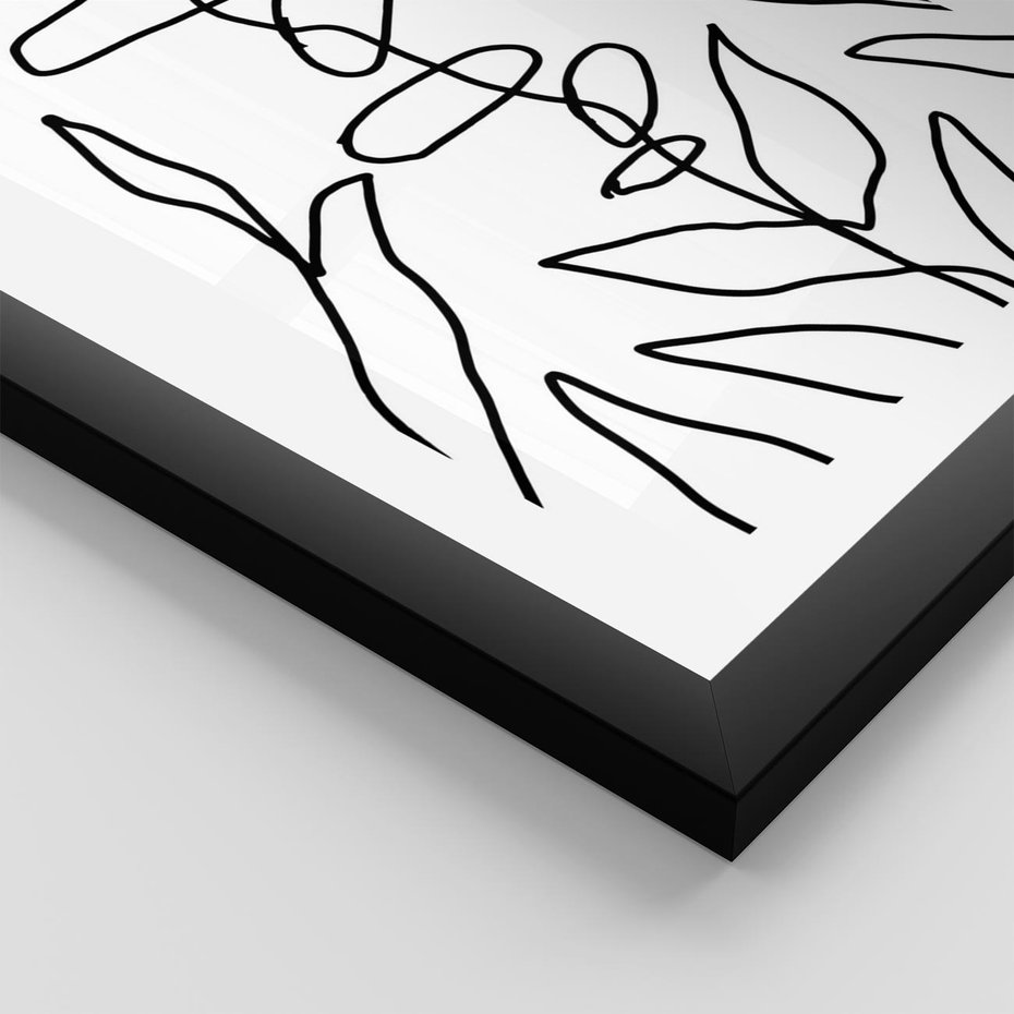 Plakat w ramie 40x50 - Liście Mocy - mroczna sztuka, minimalizm - rama czarna