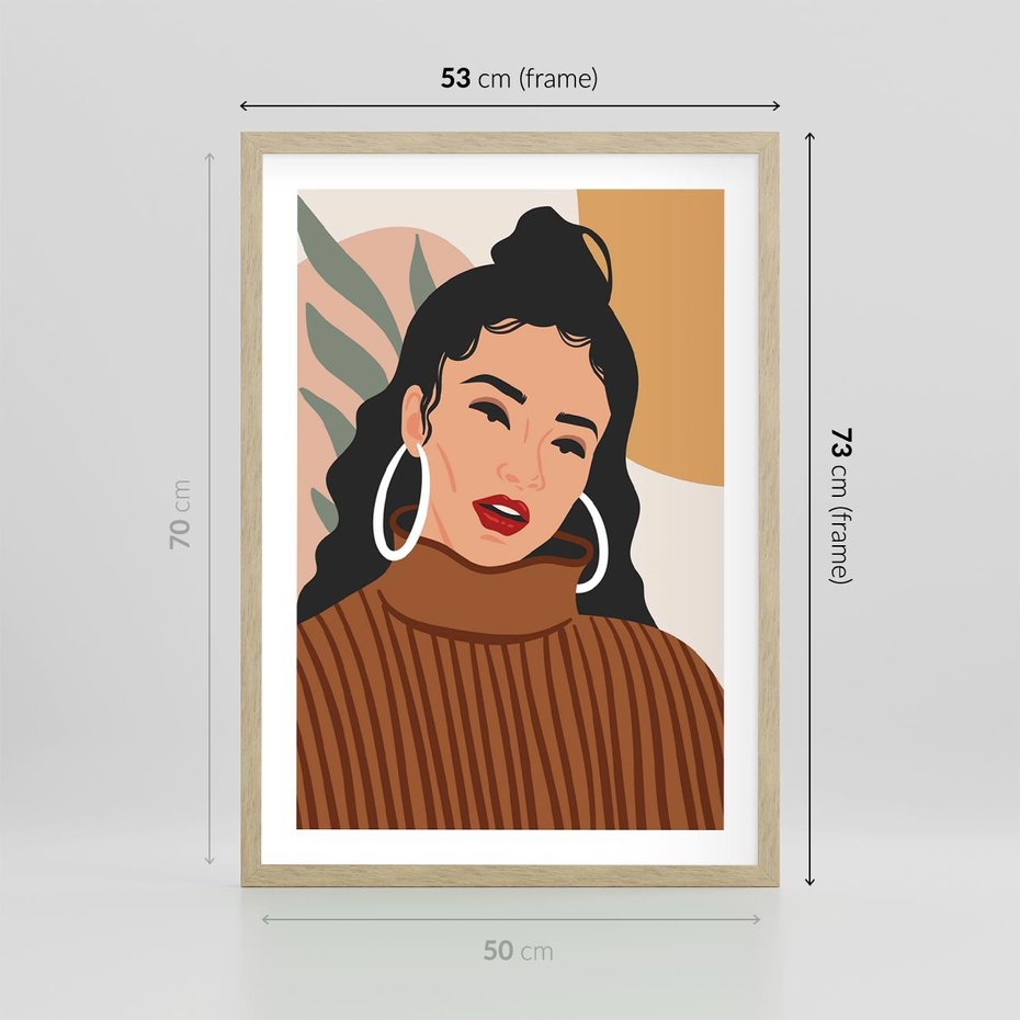 Plakat w ramie 50x70 - Kobiece Wibracje - nowoczesny plakat, styl retro - rama drewno