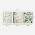 Zestaw obrazy w ramie 50x70 galeria - Liście, zieleń, minimalizm - rama drewno