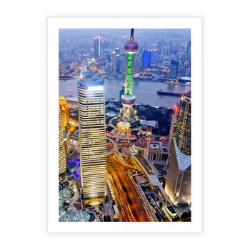 Plakat bez ramy 30x40 - Wzgórza Mieściny - wieżowce, miasto