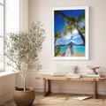 Plakat bez ramy 30x40 - Tropikalne palmy nad oceanem - palmy, ocean